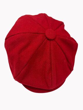 Epoch Red Wool Newsboy Cap With Satin Lining One Size Gatsby oversized
